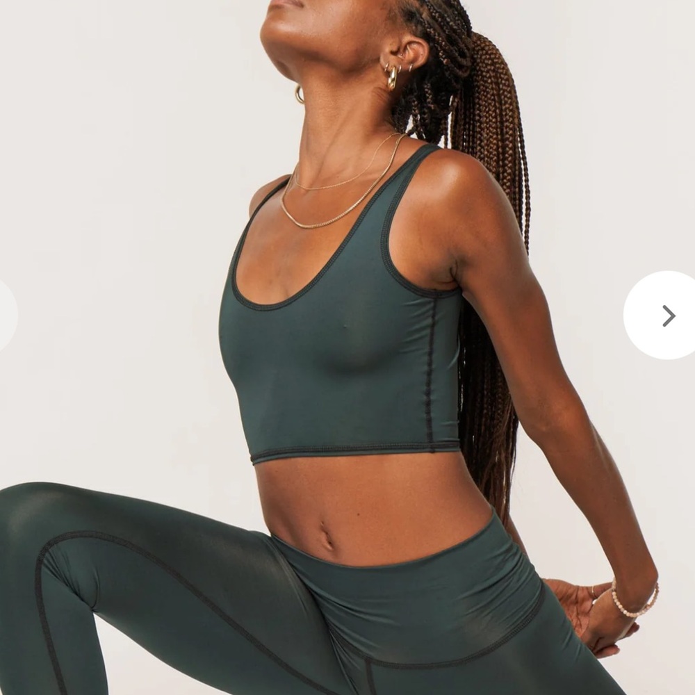 Teeki Hunter Green lover tank Athletic Crop Top XS/S